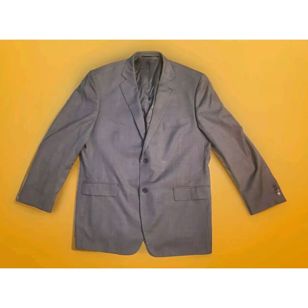 Studio Milano Men's Blazer Dark Gray 100% Wool Size 46 R Drop 6 Super 140